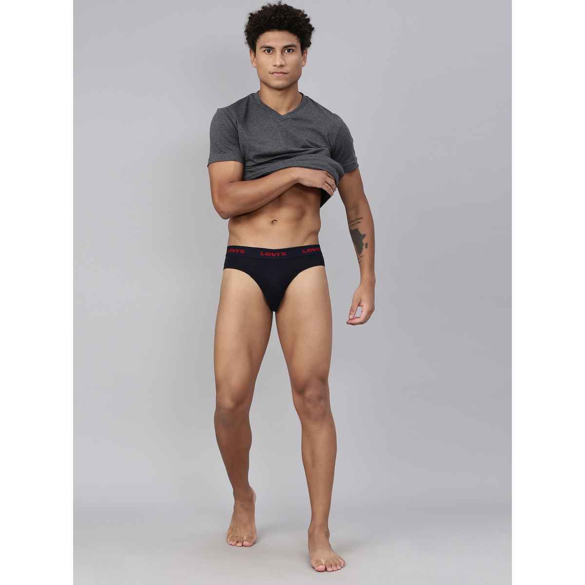 Levi's Innerwear Men's Solid Cotton Ultrasoft Waistband Brief | Assorted - L