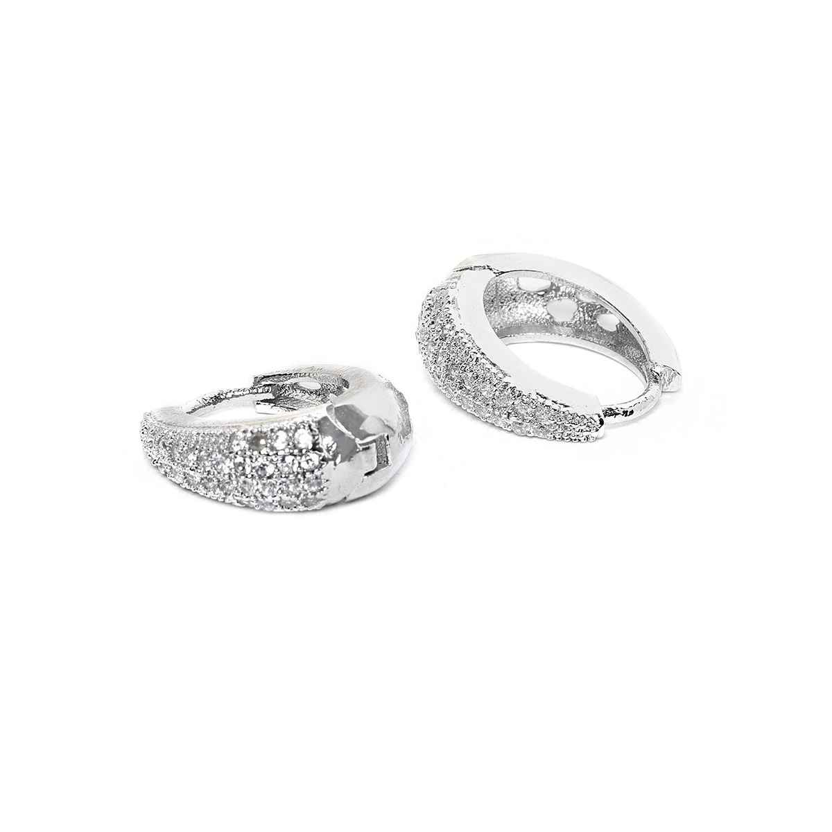 Youbella Jewellery Gold Plated Crystal Earrings For Girls And Women (Style 2 - Silver)(Ybear - 32776)