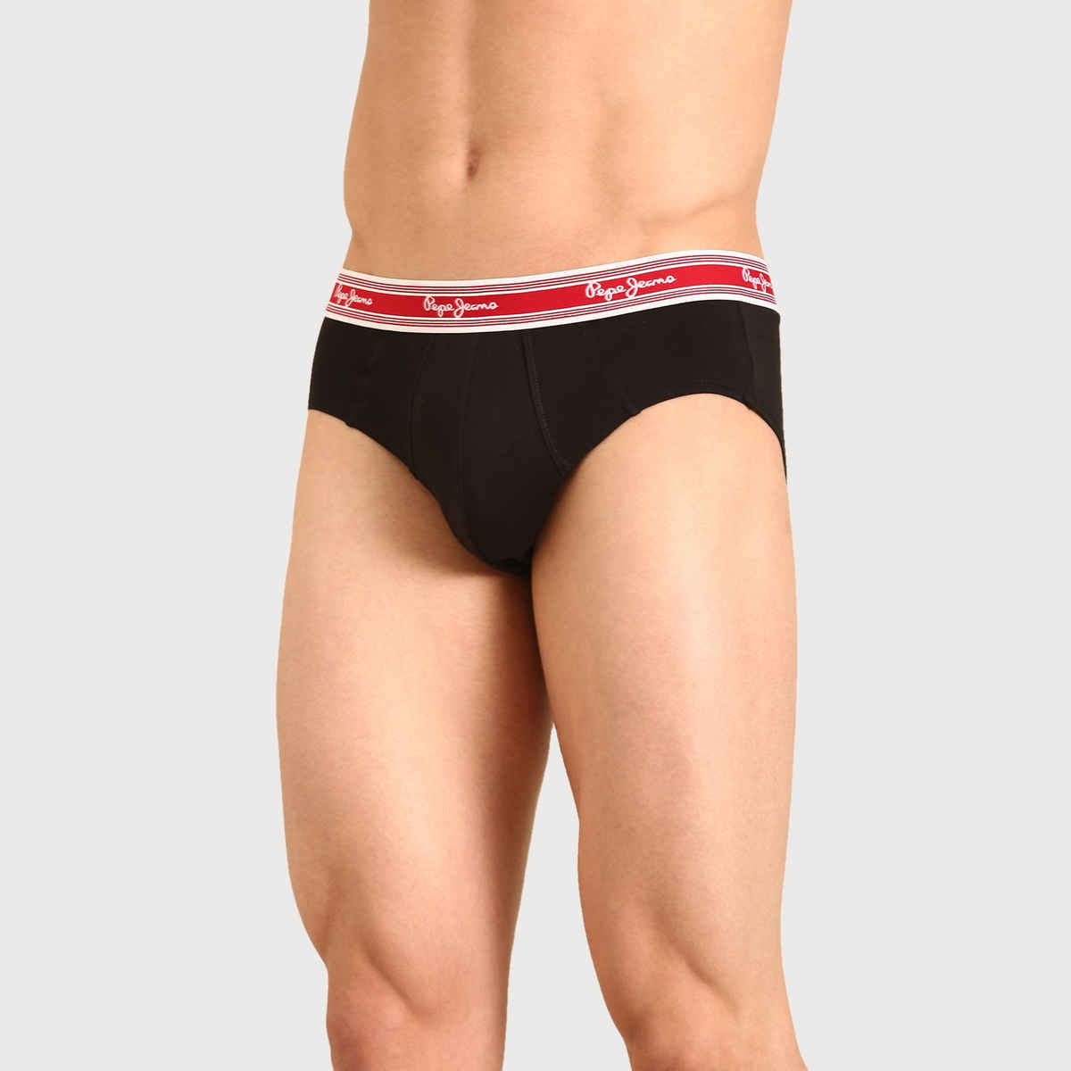 Pepe Jeans Mens Black 100% Cotton Solid Brief - Pack of 1 (L) Comfort Fit, Soft Fabric, Breathable