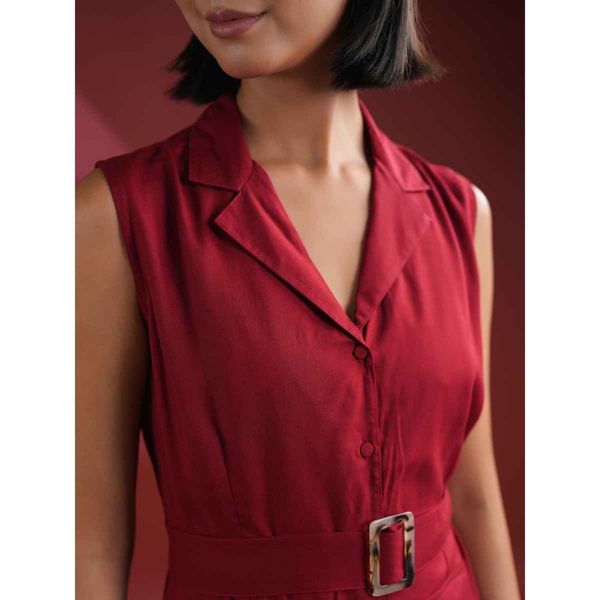 Sanskruti Homes Women Dress - Red | Solid Print | L