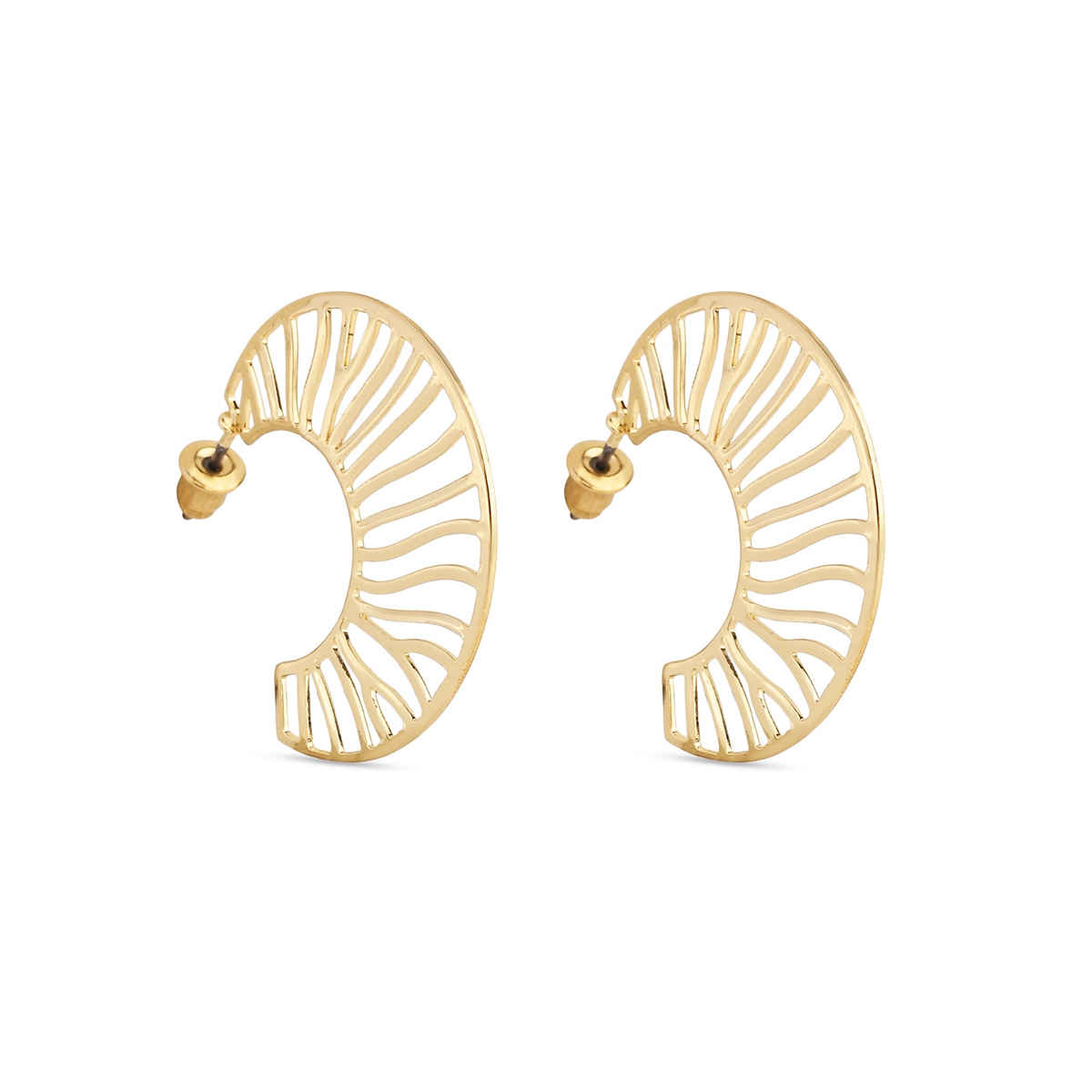 Accessorize London Women's Gold Cutout Crescent Hoop Earring - Gold