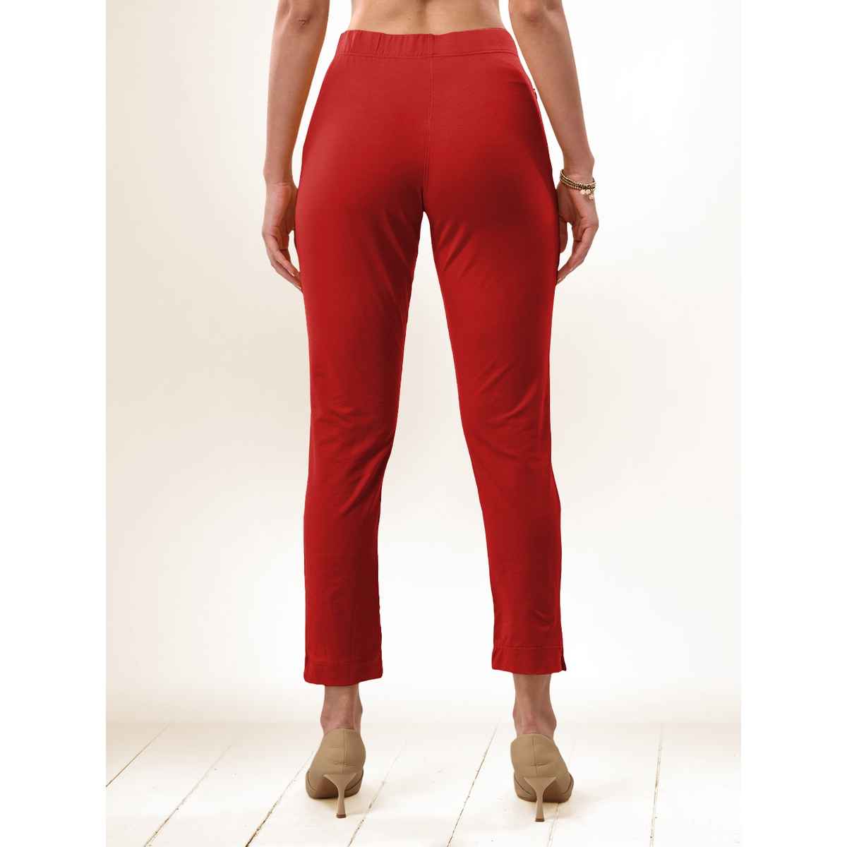 Lyra Women's Straight Pant Premium | Red - XL