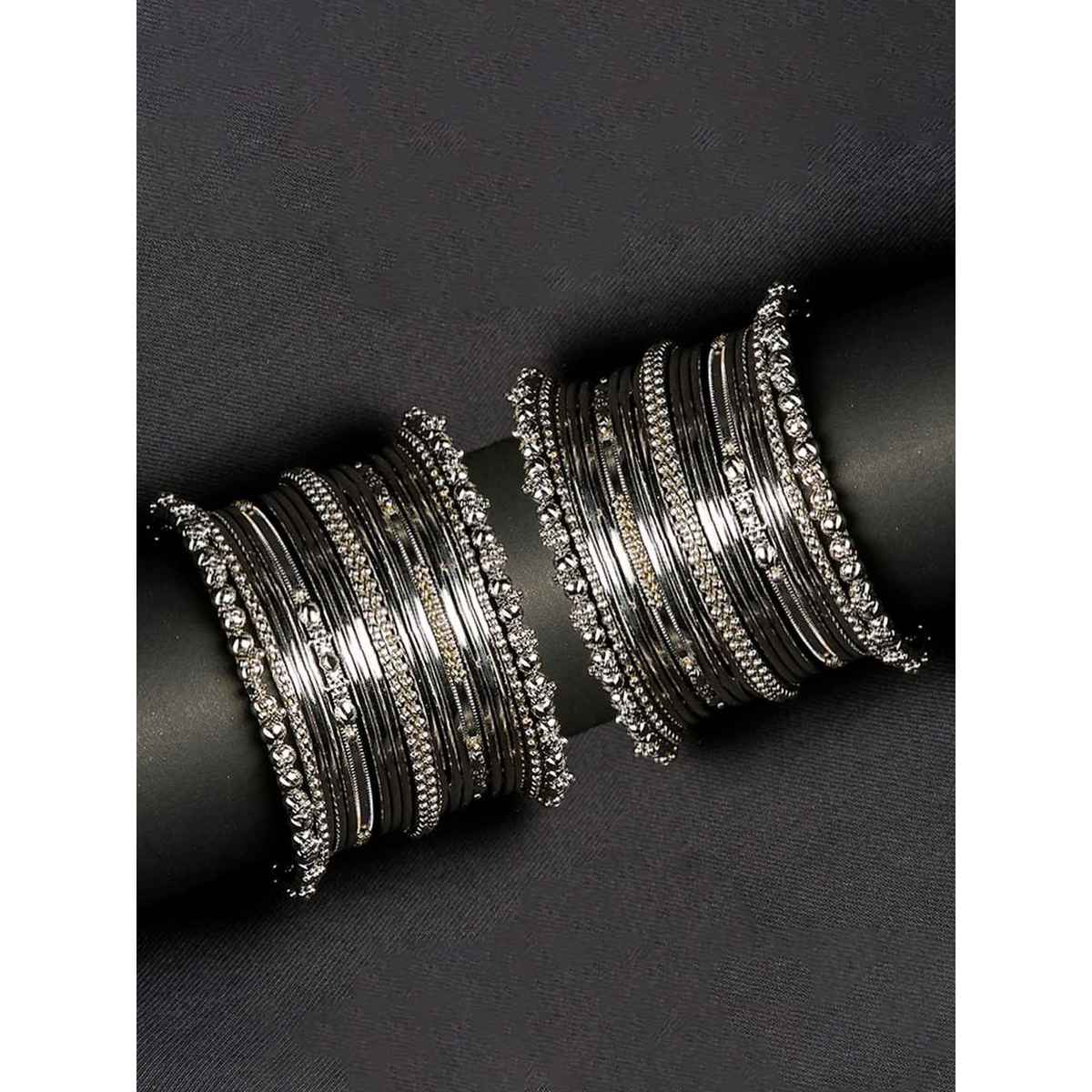 YouBella Stylish Traditional Jewellery Silver Plated Bangle Set for Women (YBBN_91391_2.8)