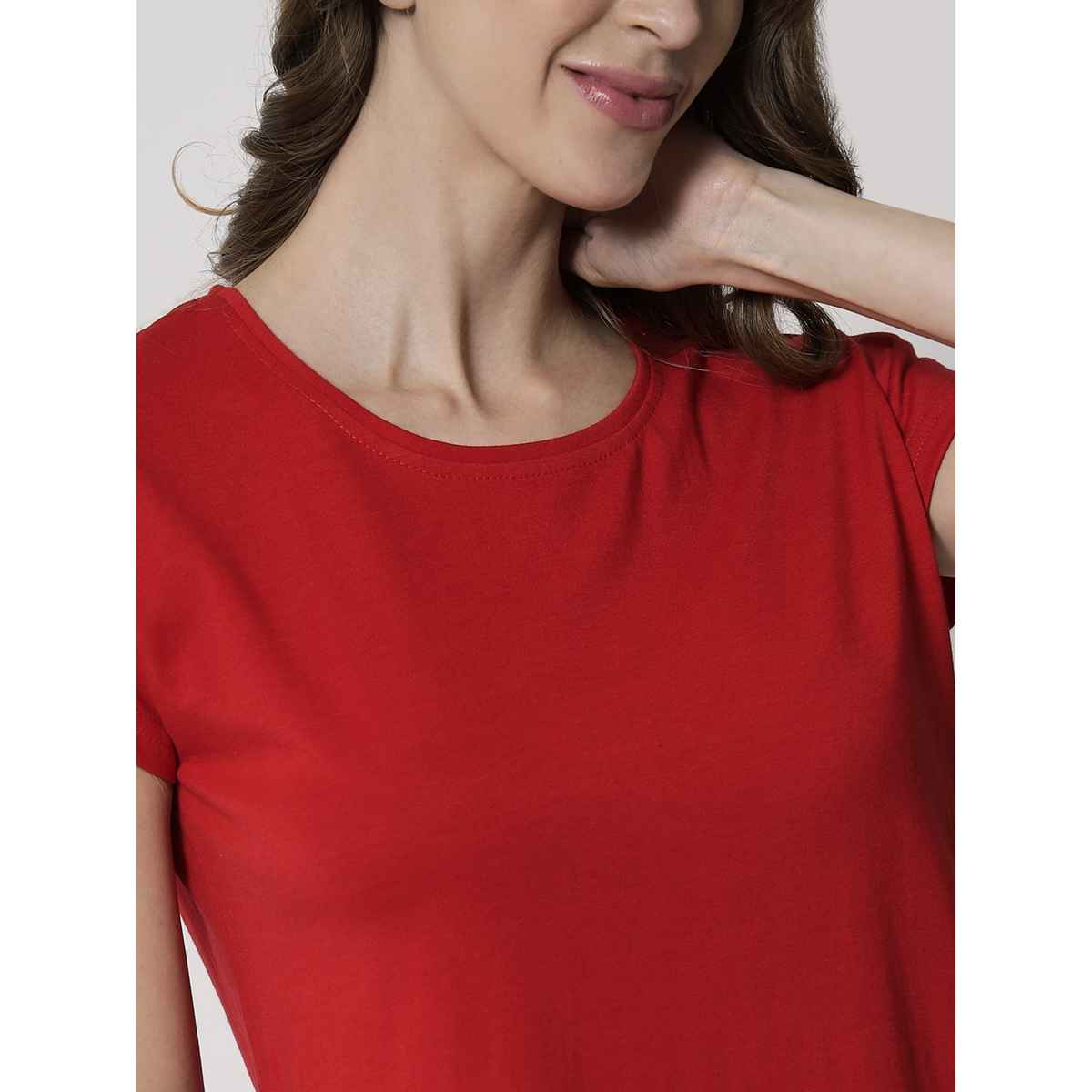 Fflirtygo Women's Cotton Sleep Tees Loungewear Gsn Red | L