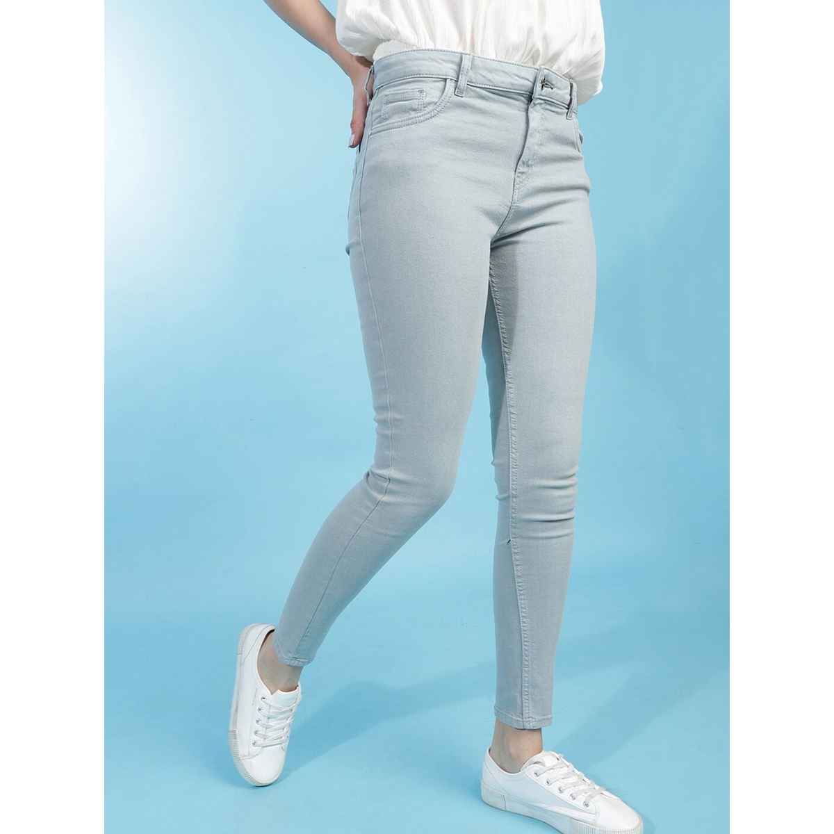 Freehand Women's Casual Skinny Fit Jeans | Green - 34