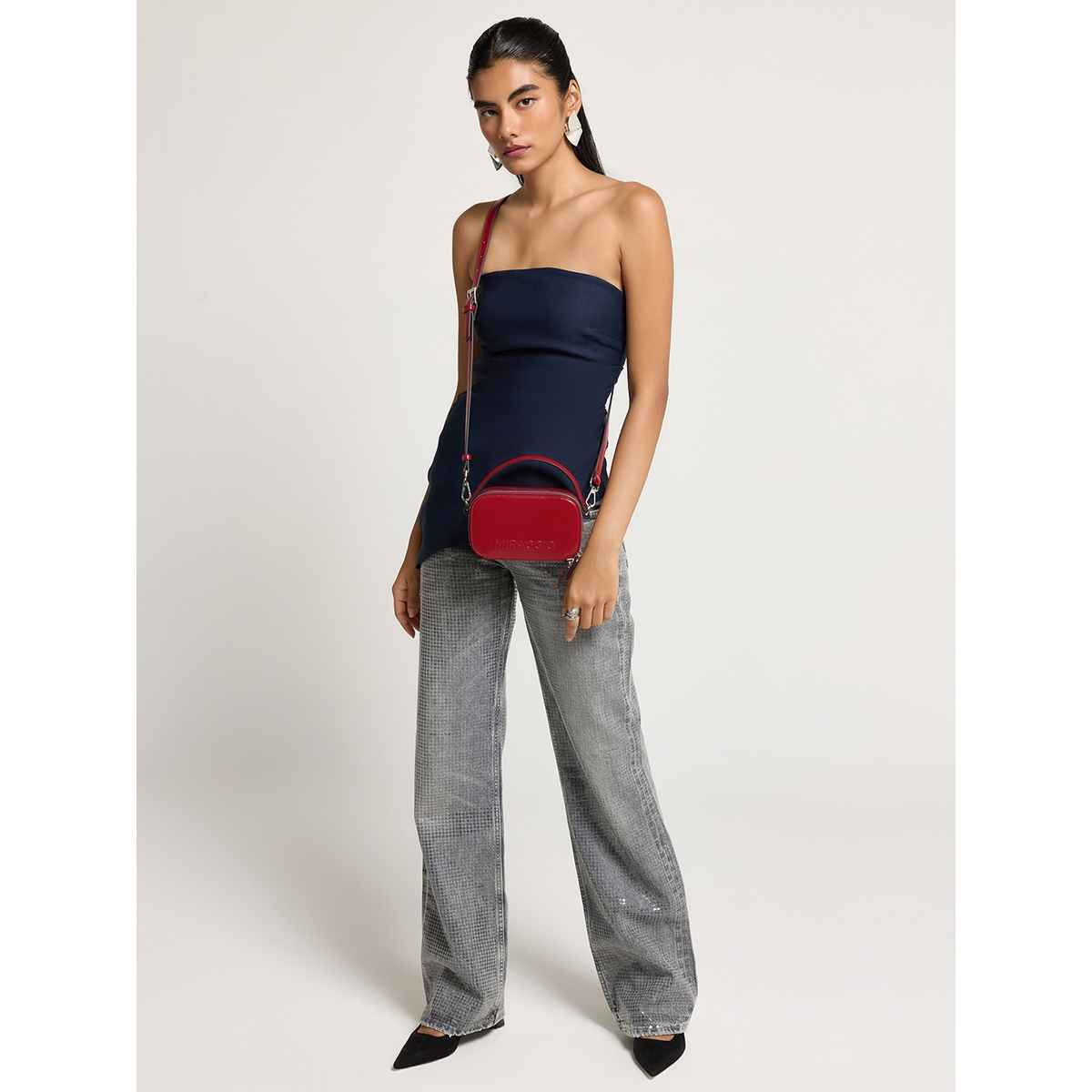 Miraggio Women's Solid PU 2.6 L Crossbody Bag | Red