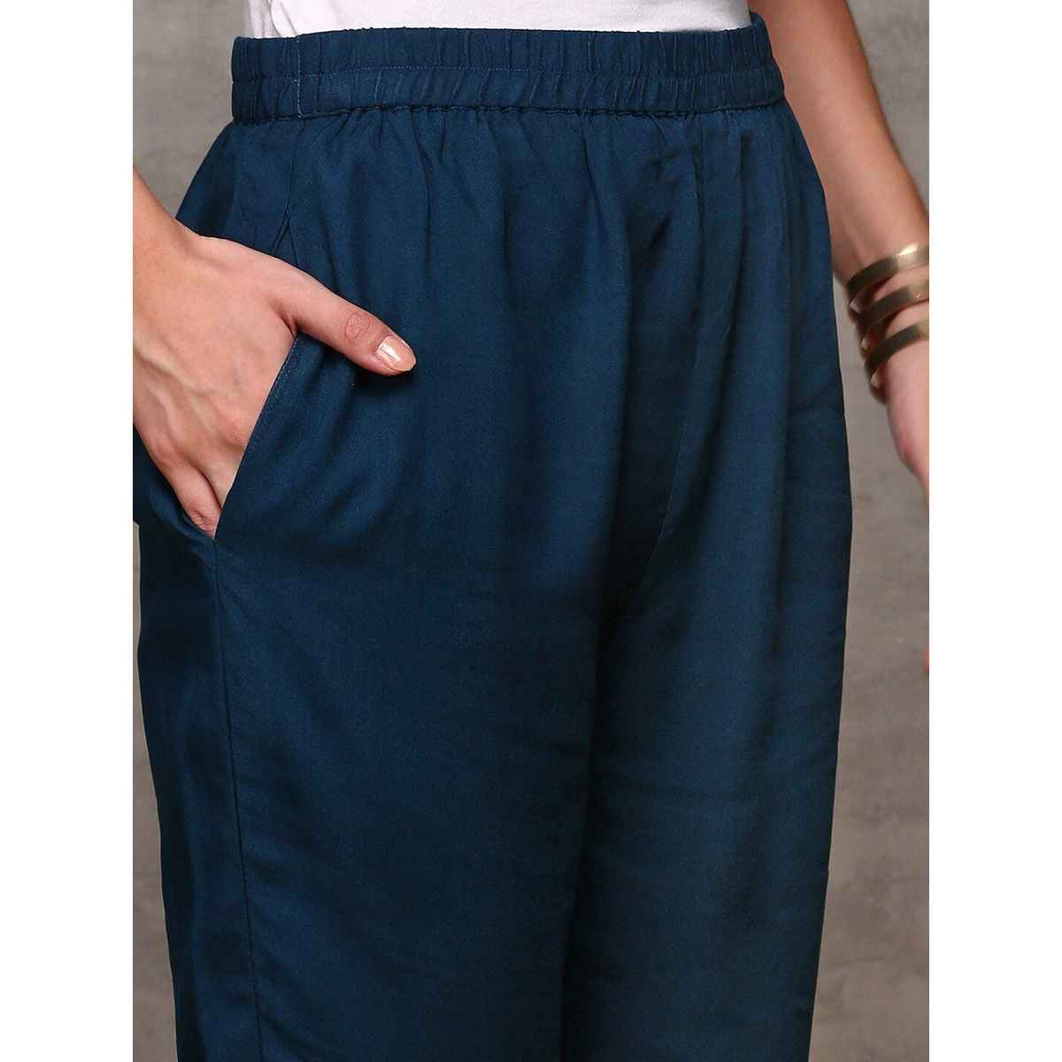 Ishin Women Kurta with Bottom Set | INWKTS24077 | Teal - XL