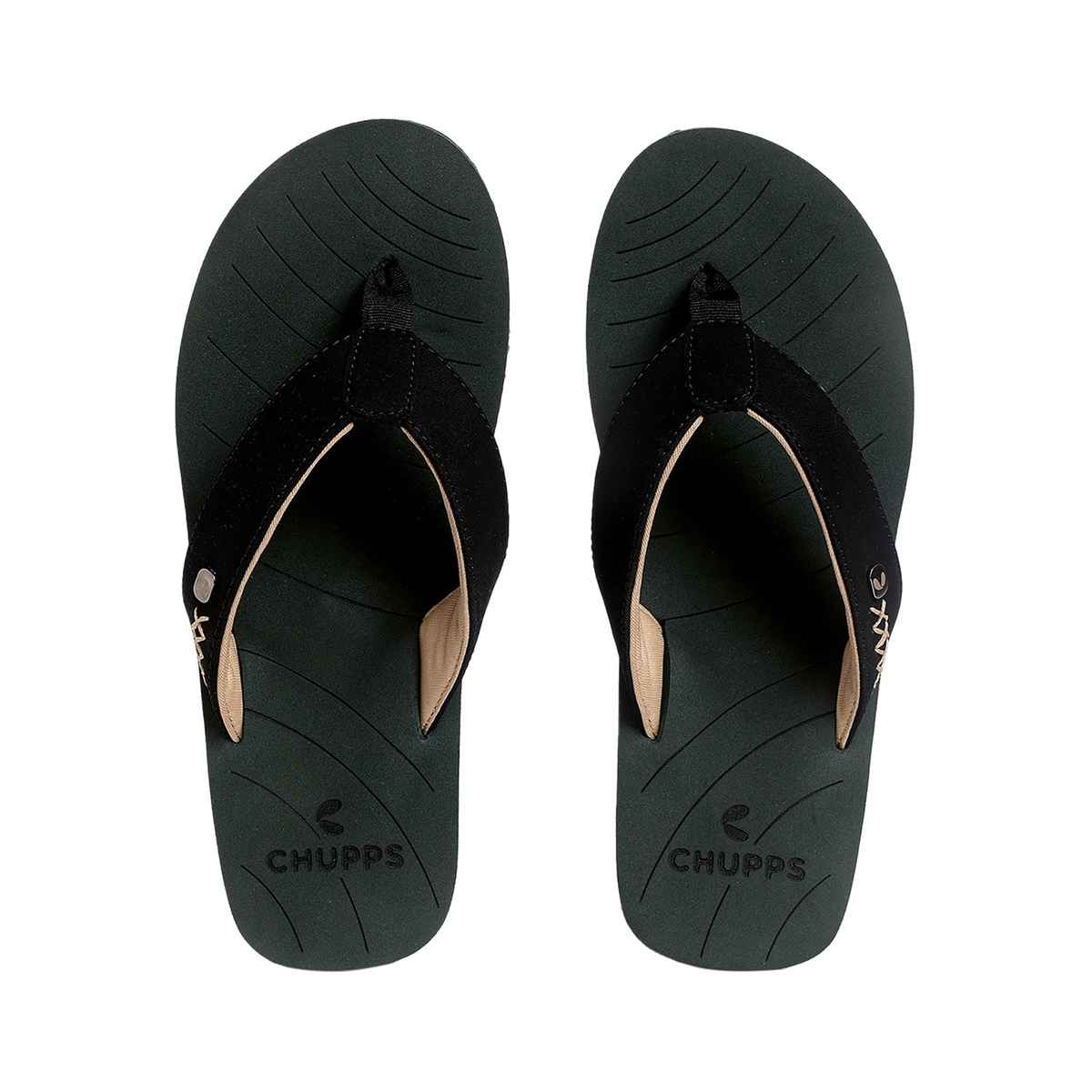 Chupps Men's X-Flex Olive & Green Flip Flops - UK9