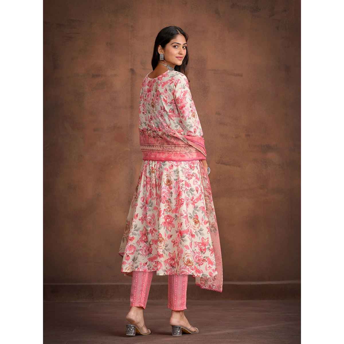 Ishin Women's Kurta Set with Dupatta | Pink - XL