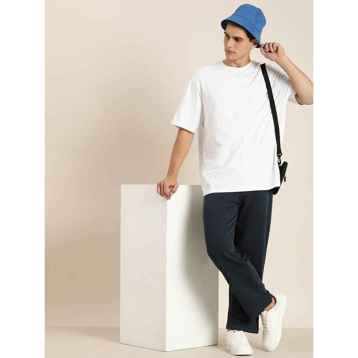 Dillinger Men's Lightweight Relaxed Fit Baggy Knitted Track Pants | Navy Blue - M