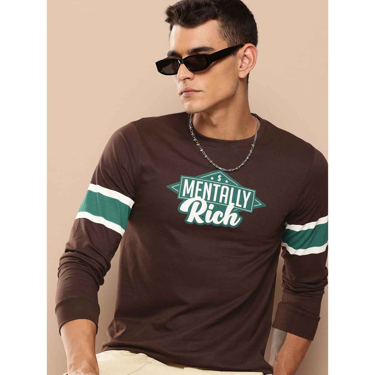 Difference of Opinion Men Typography Printed T-shirt - Coffee Brown | Pure Cotton | XL