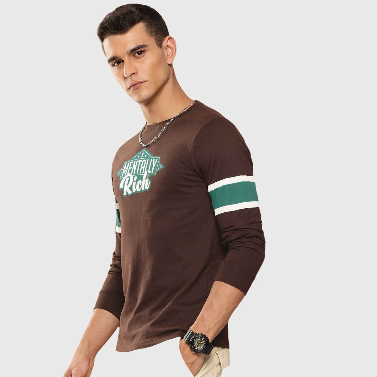 Difference of Opinion Men Typography Printed T-shirt - Coffee Brown | Pure Cotton | XL