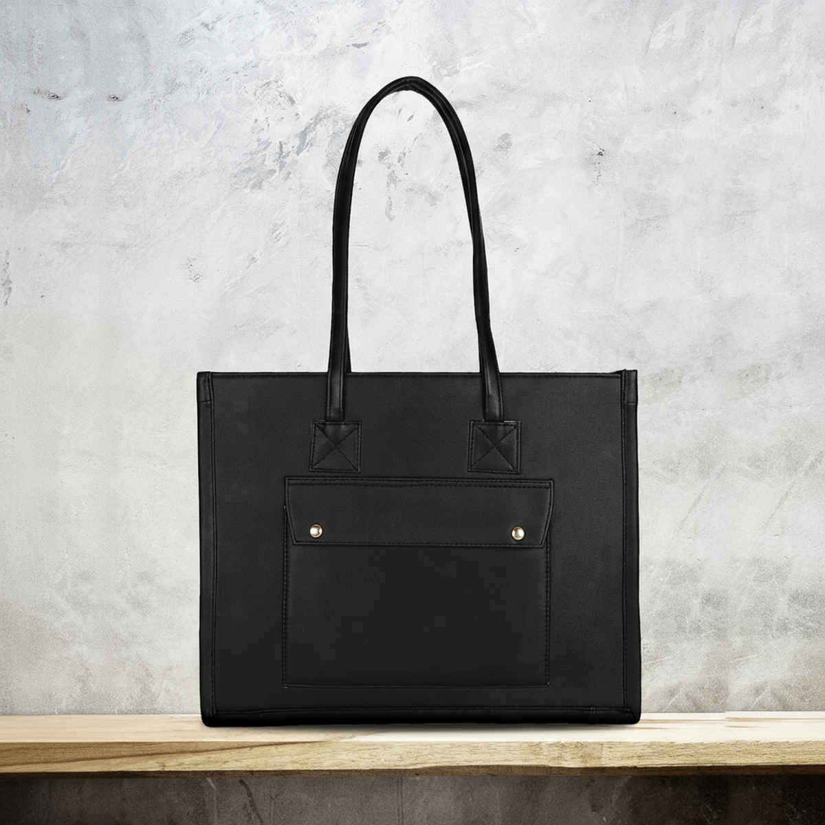 Mini Wesst Women's Solid PU 13 L Double Strap Shoulder Bag | Black - One Size