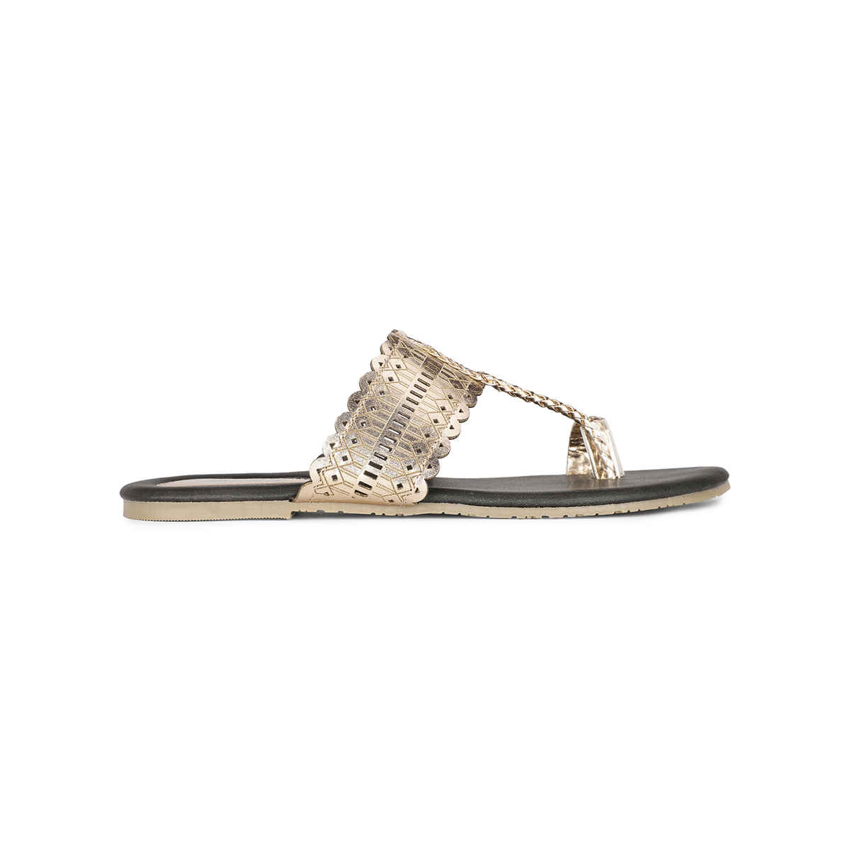 Bata Rose Gold Toe Ring Slippers For Women | UK 6