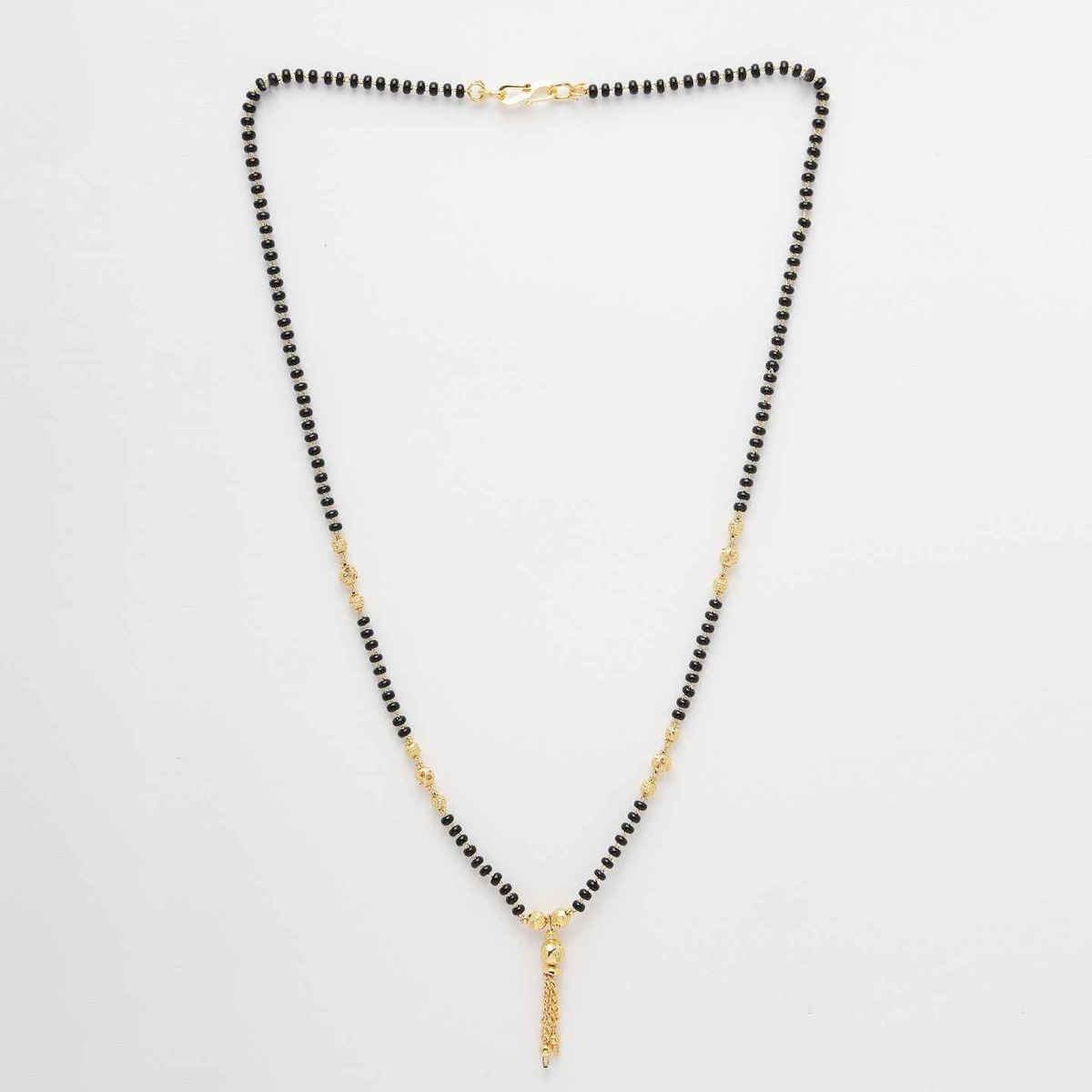 NVR Black Gold Plated Beaded Mangalsutra | NVR2144