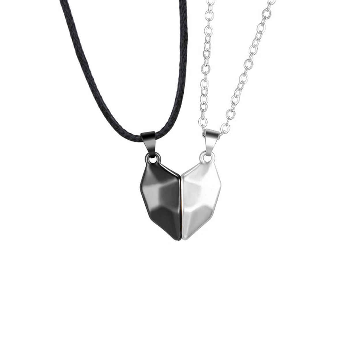 Yellow Chimes Black Couple Heart Locket Pendant