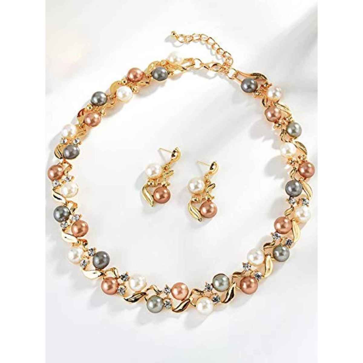 Youbella Stylish Latest Design Necklace Set Jewellery Set For Women (Multi-Colour) (Ybnk - 5659)