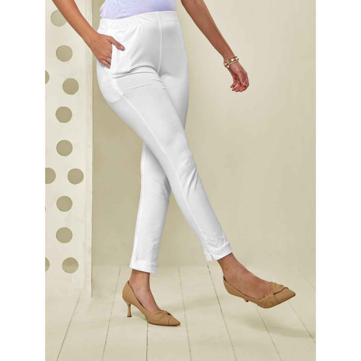 Lyra Women's Kurtipant | White - Free Size
