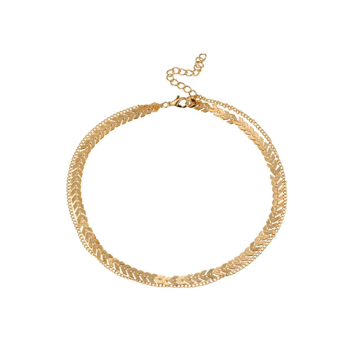 Yellow Chimes Yellow Chimes Choker Necklace | Gold Plated Dual Chain Choker for Women & Girls