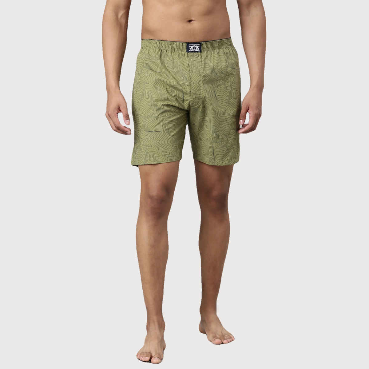 Levi's Men Printed Cotton Woven soft Boxer Shorts | Side Pocket | Concentrics - XL