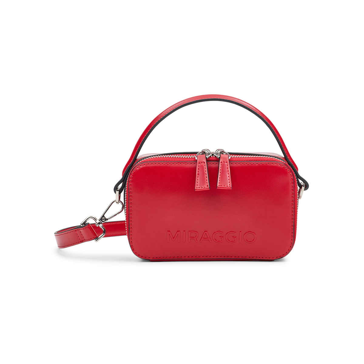Miraggio Women's Solid PU 2.6 L Crossbody Bag | Red