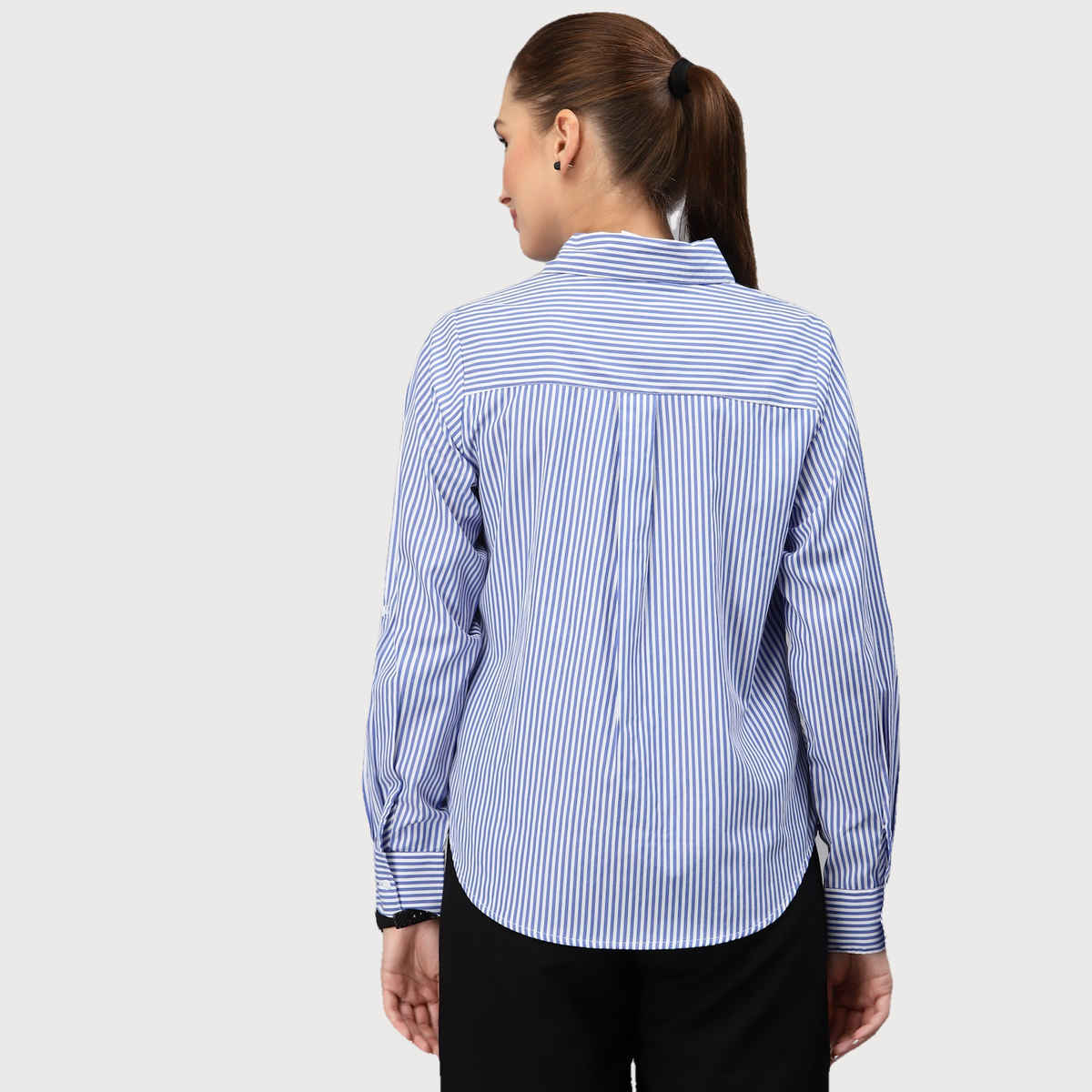 Style Quotient Women Blue Striped Shirt | XL | AW22SQLYRA - Blue White