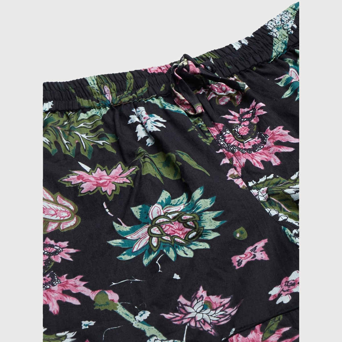 Divena Cotton Floral Print Women's Night Suit | DK0222 | Black - S