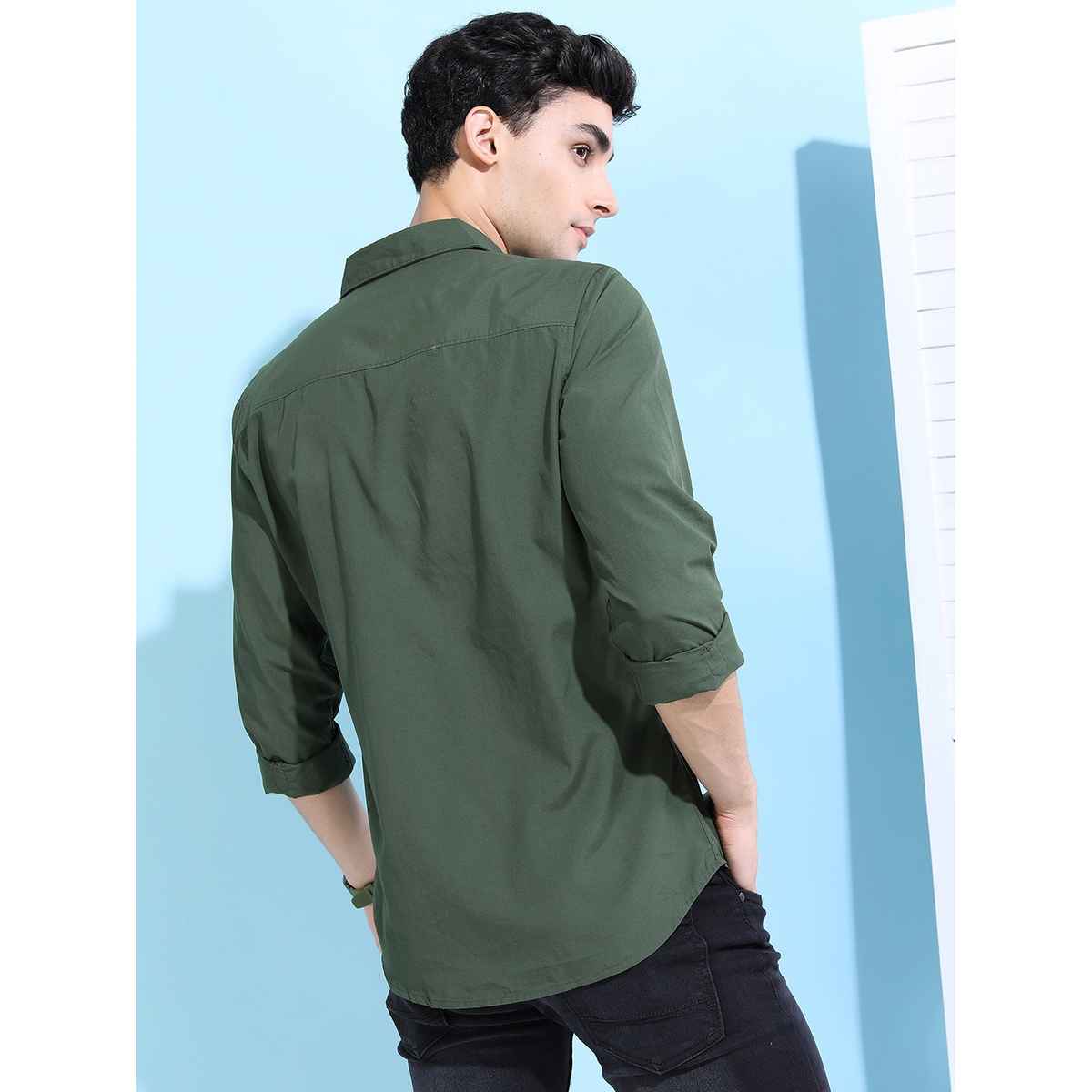 Ketch Men Slim Fit Casual Shirt| Green | M