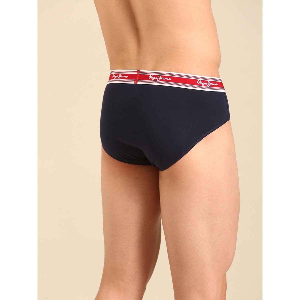 Pepe Jeans Mens True Blue 100% Cotton Solid Brief - Pack of 1 (S) Comfort Fit, Soft Fabric