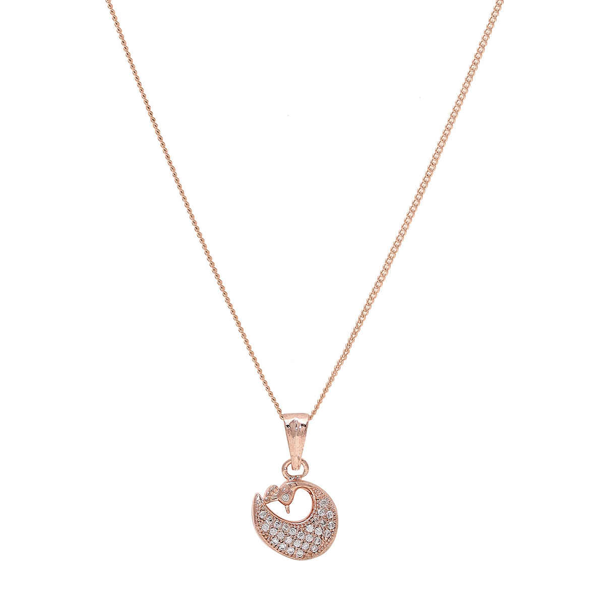 Priyaasi Radiant Rose Gold Plated American Diamond Necklace