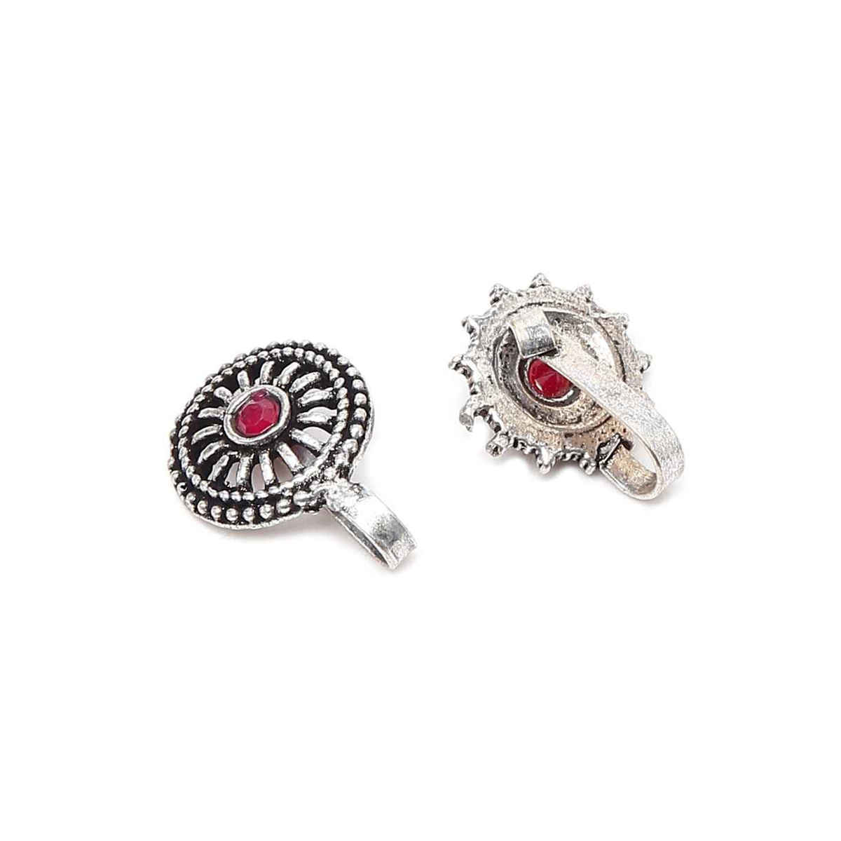 YouBella Silver Plated Alloy Nose Ring Set (YB - Nosepin - 1)