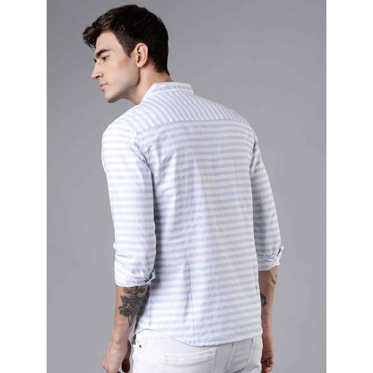 Highlander by Rohit Sharma Men Slim Fit Striped Casual Shirt | Multicolor | L