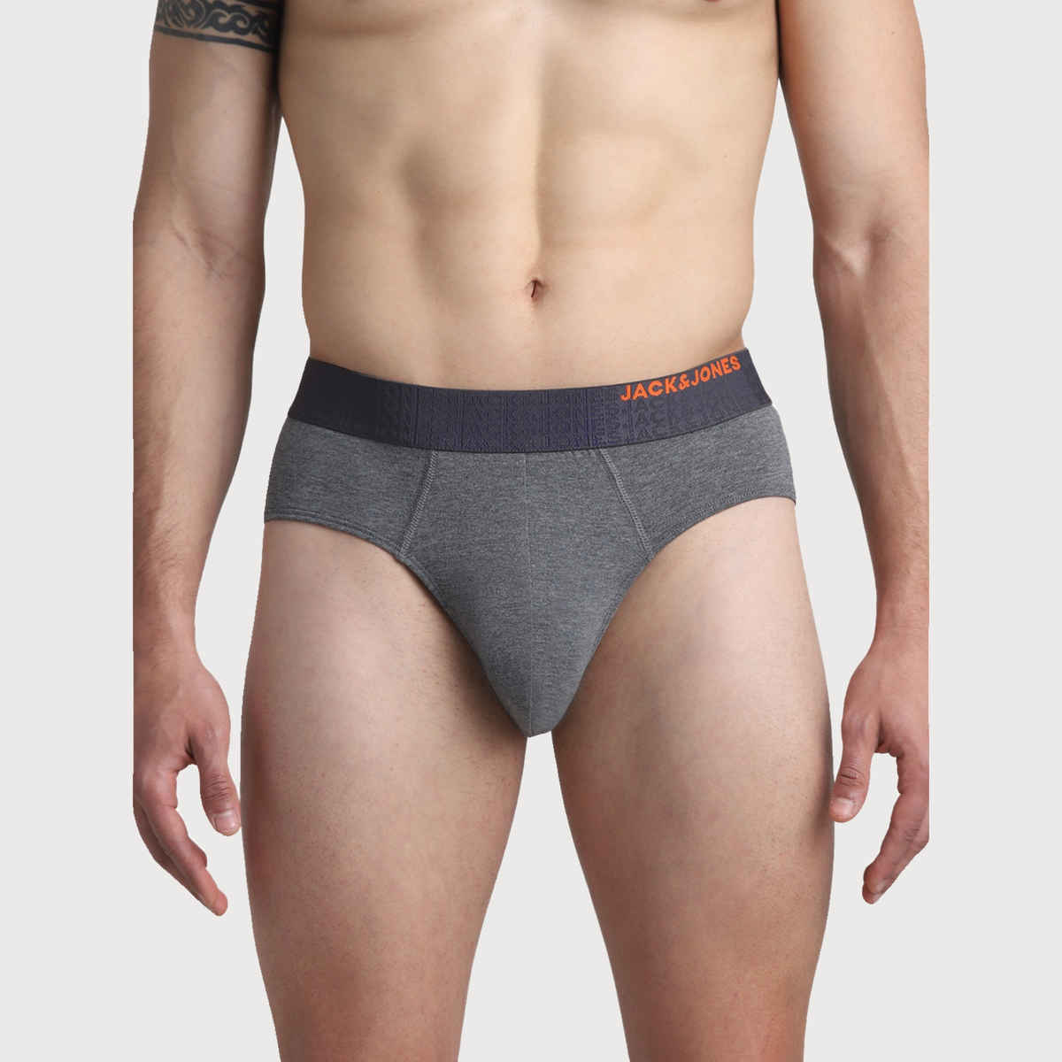 JACK & JONES Men's Grant Brief | Pack of 2 | Dark Grey Melange - XL
