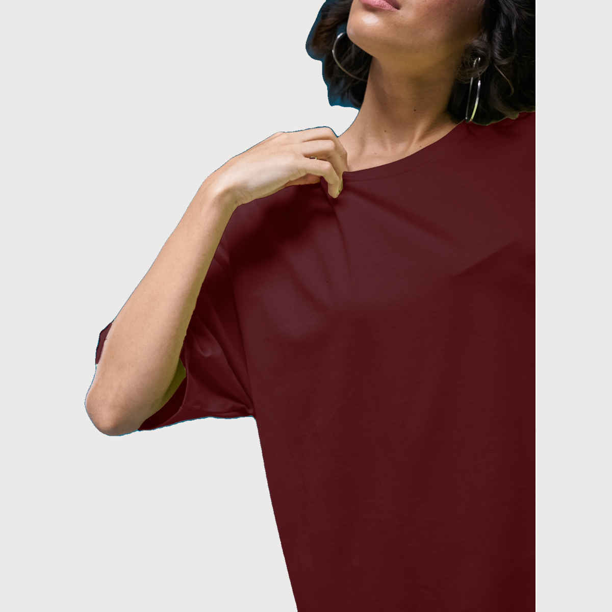 Smartees Womens Oversize Printed T-shirt | WW - 2042 | Maroon - S