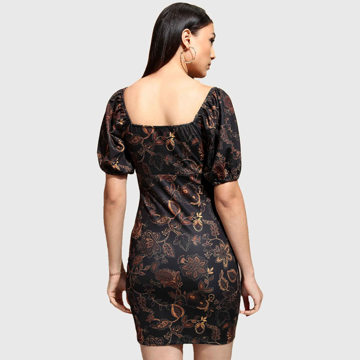 Ketch Women's Printed Ruched Bodycon Mini Dress | Multicolor - M