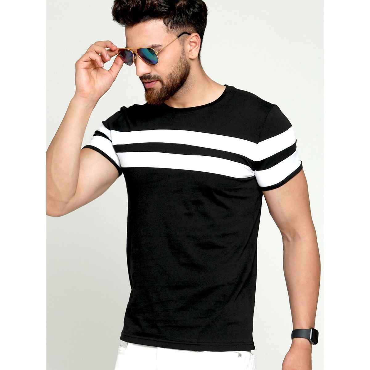 Smartees Men's Printed T-shirt | Style No 9 | Black - XL