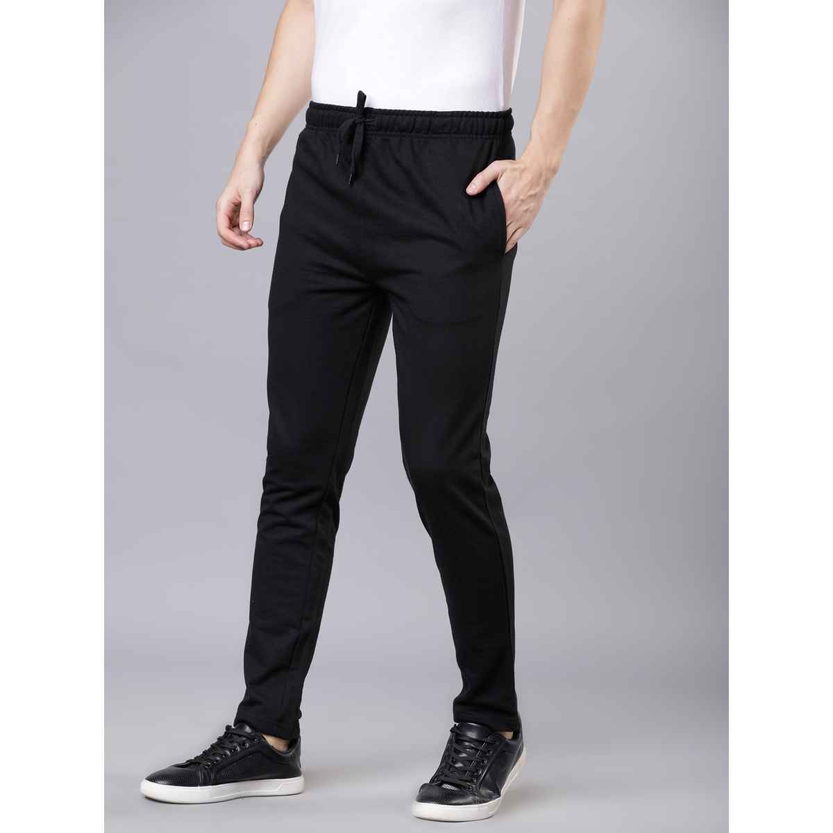 Highlander Men Solid Slim-Fit Track Pant | Black - 34