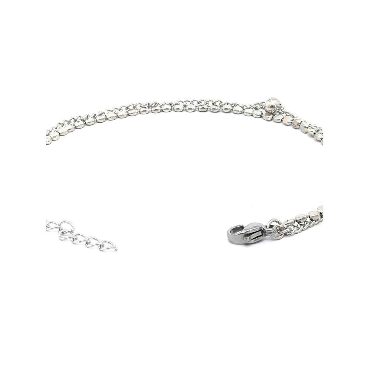 PritaBy Priyassi Western Silver Plated Link Bracelet