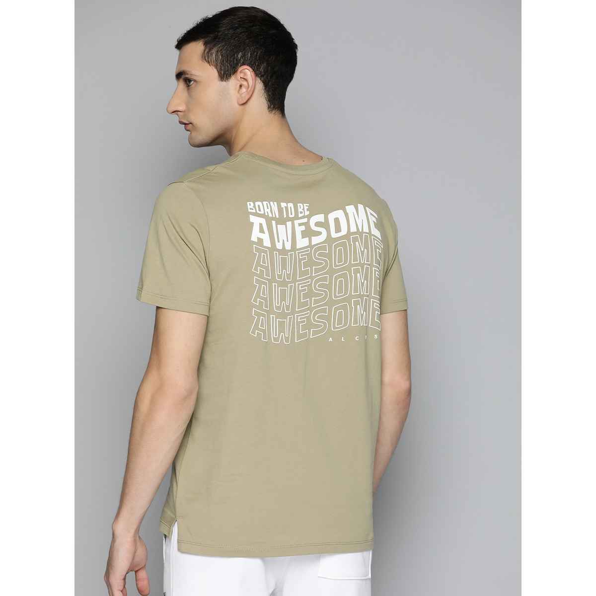 Alcis Men's Round Neck T-shirt | Beige - L