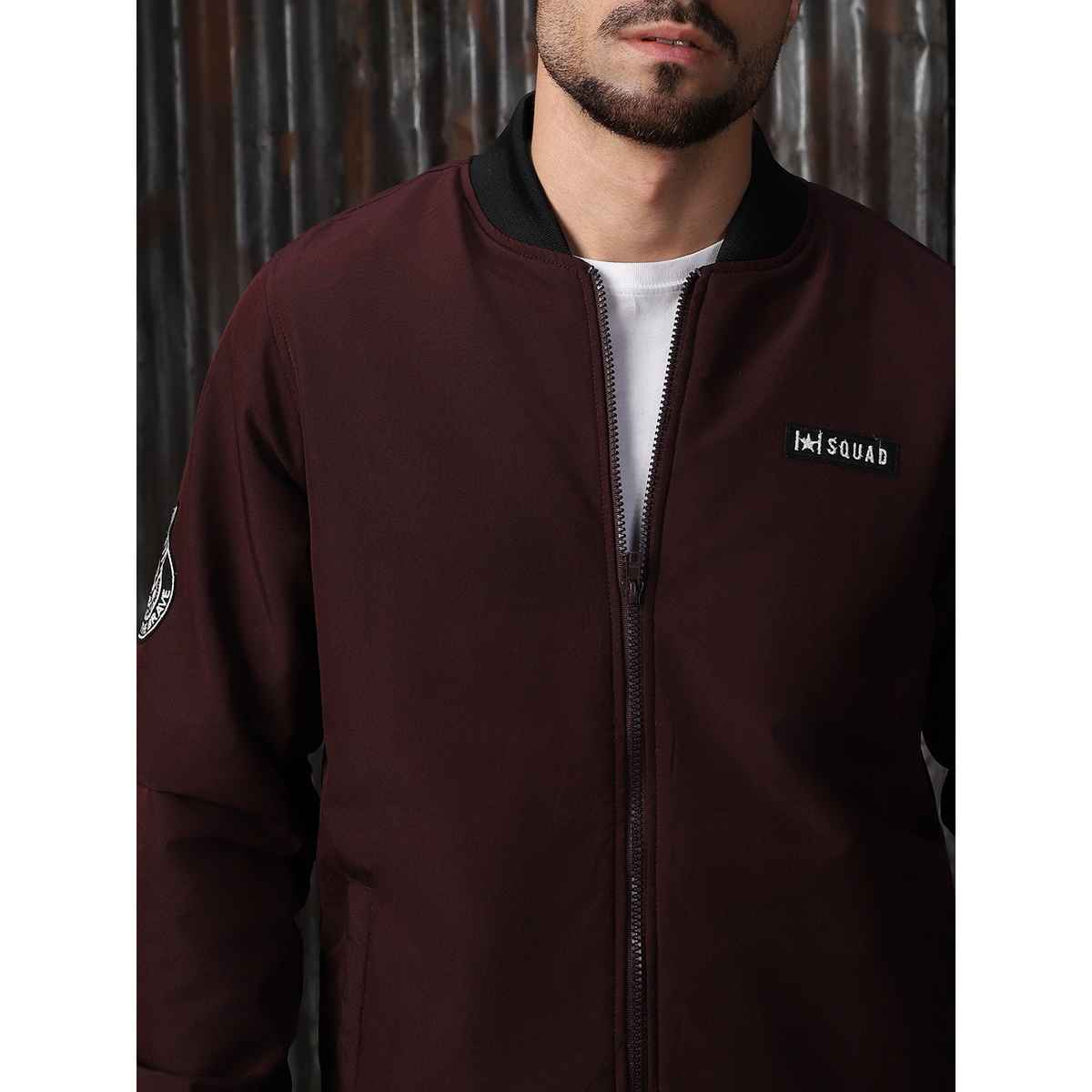 High Star Men's Lightweight Bomber Jacket | Maroon - M