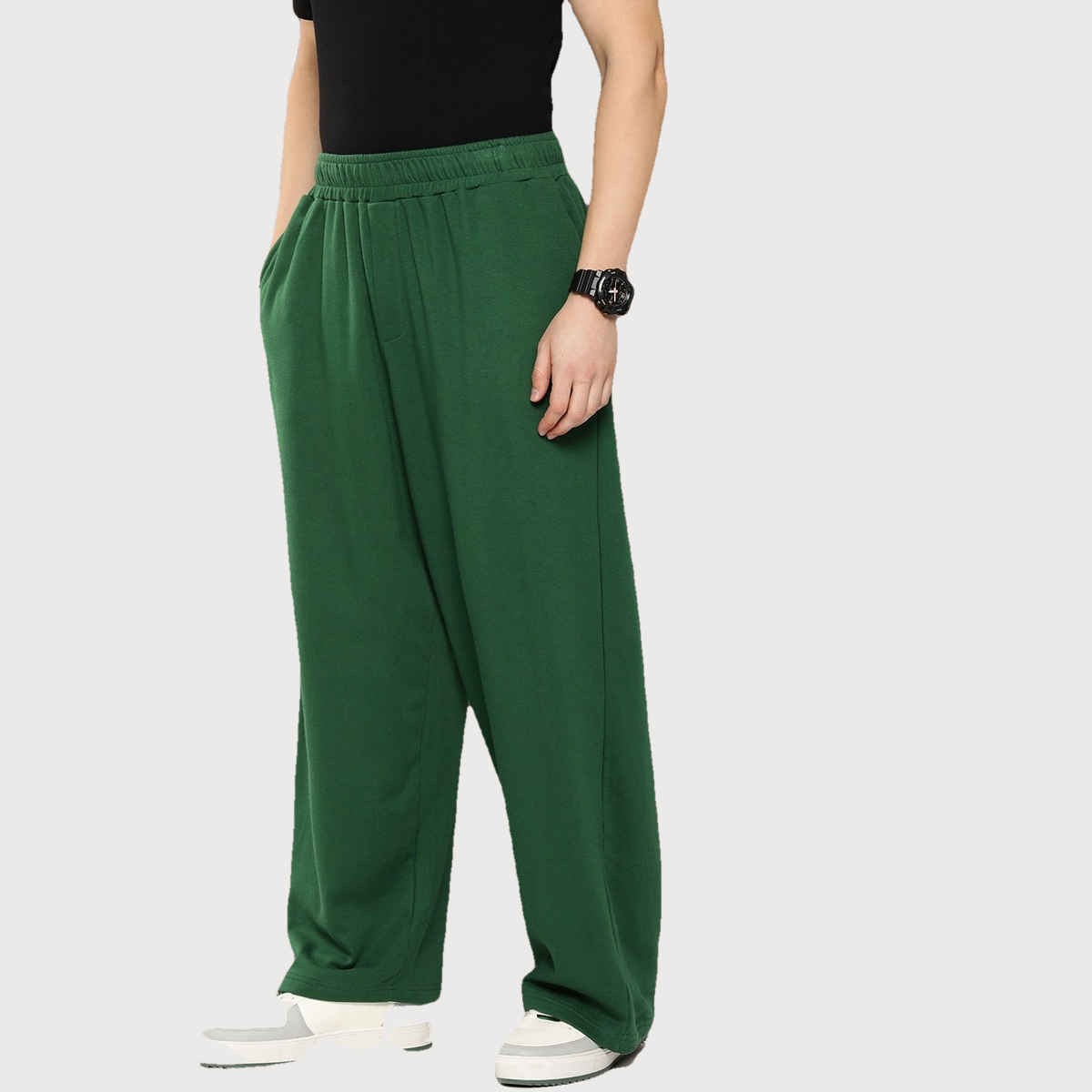 Dillinger Men's Lightweight Relaxed Fit Baggy Knitted Pants | Green - S