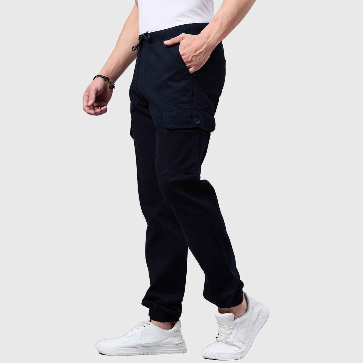 Style Quotient Men Stretchable Jogger Trouser | 34 | SS24SQSPRINTER - Navy