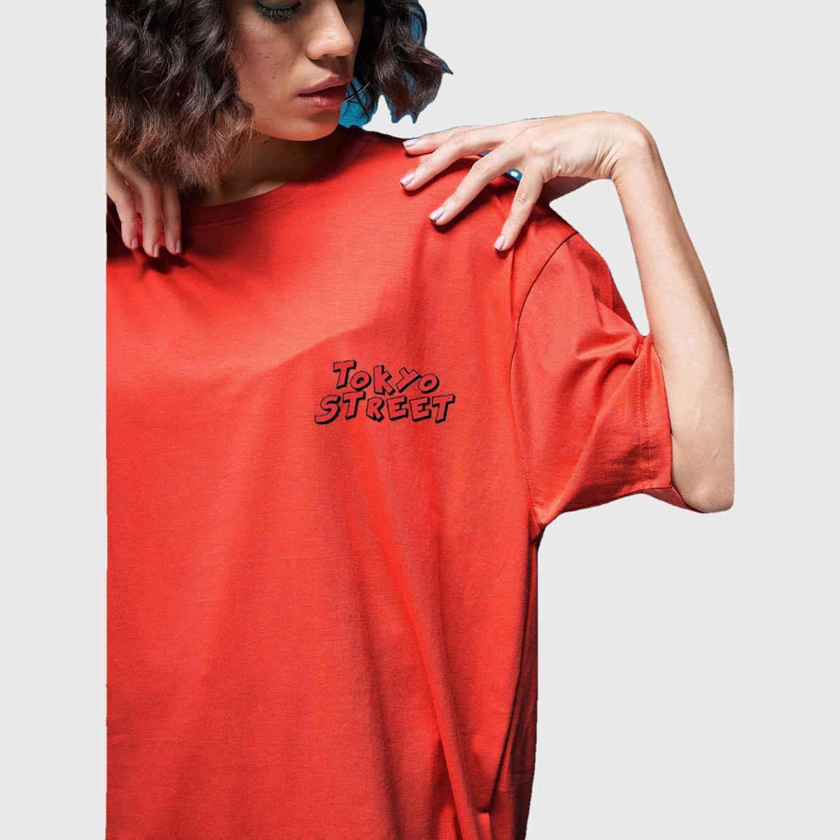 Smartees Womens Oversize Printed T-shirt | WW - 2028 | Orange | L