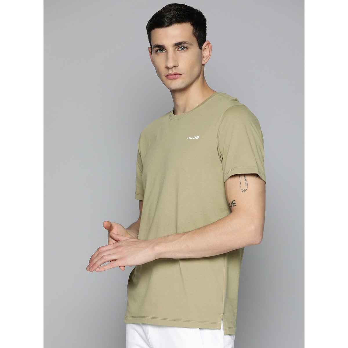 Alcis Men's Round Neck T-shirt | Beige - L