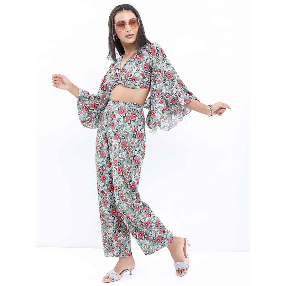 Ketch Women's Top with Trousers | Green - M