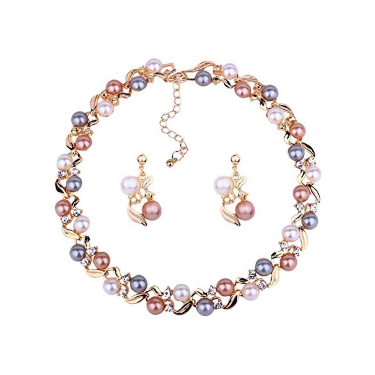 YouBella Stylish Latest Design Necklace Set Jewellery Set for Women (YBNK - 5659)