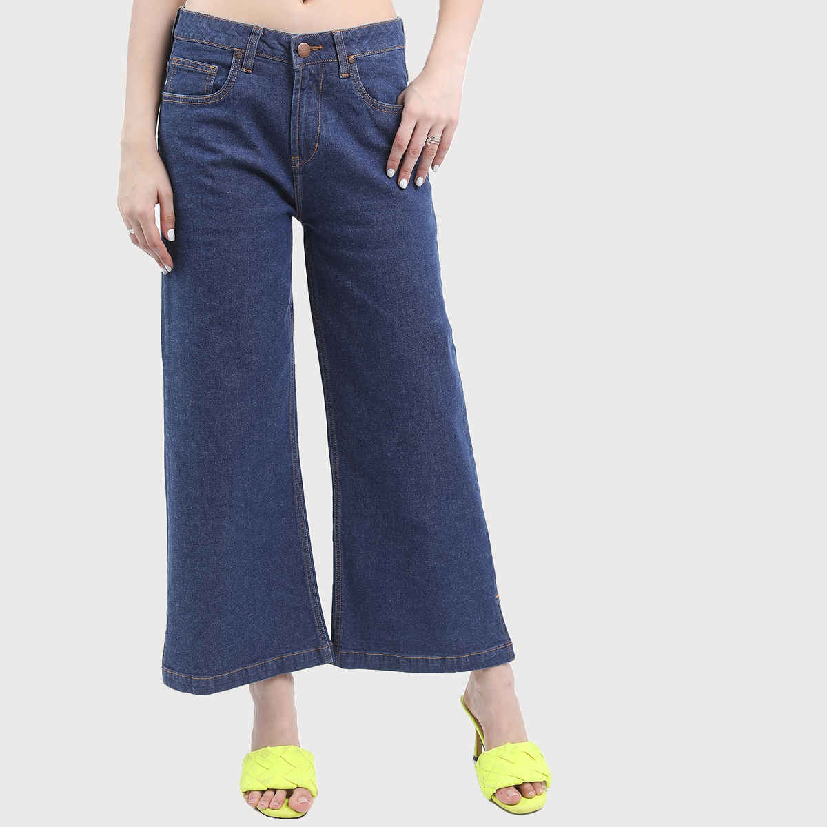 Ketch Women's Wide Leg High | Rise Stretchable Jeans | Blue | 28