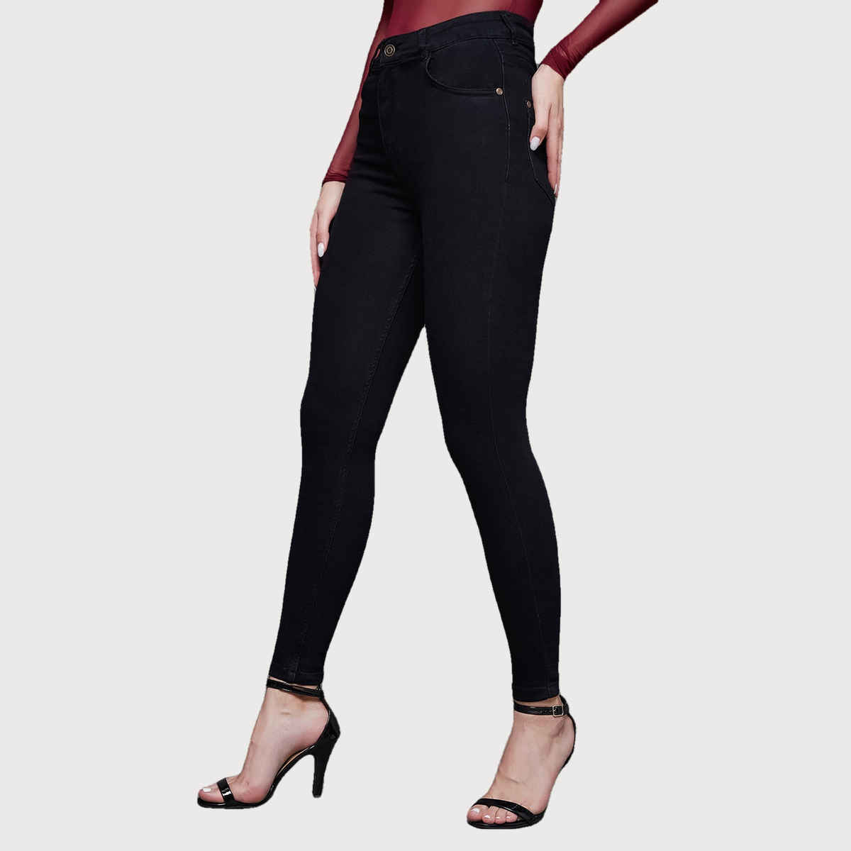 Miss Chase Women s Brave And Free Soul Skinny Jeans | Black | 32