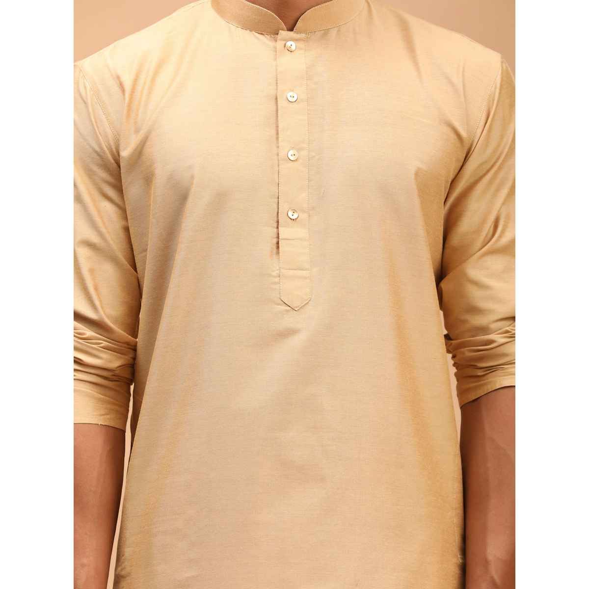 Vastramay Men's Viscose Kurta | Rose Gold - M
