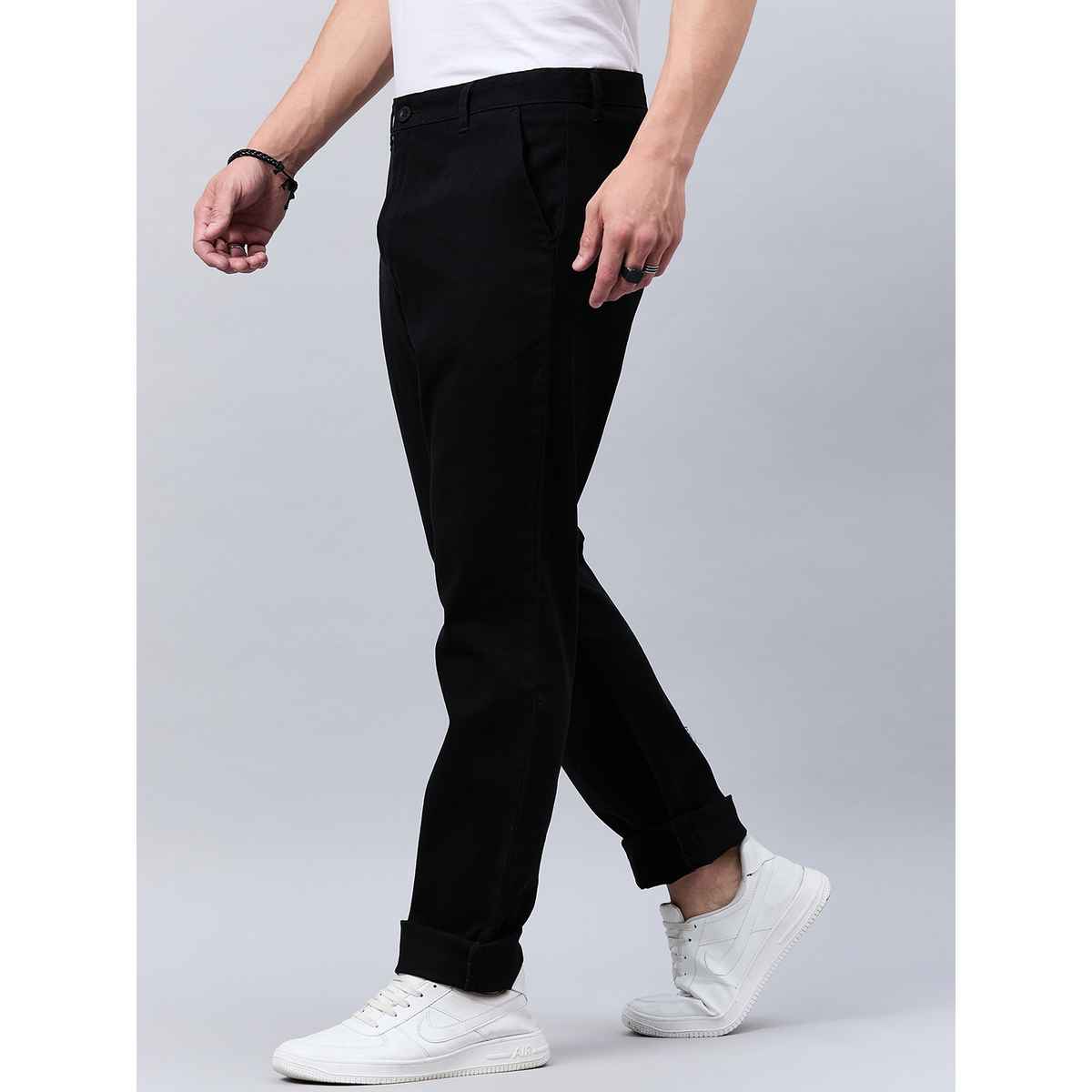Style Quotient Men Stretchable Chinos Trouser | 28 | SS24SQINFLATED - Black